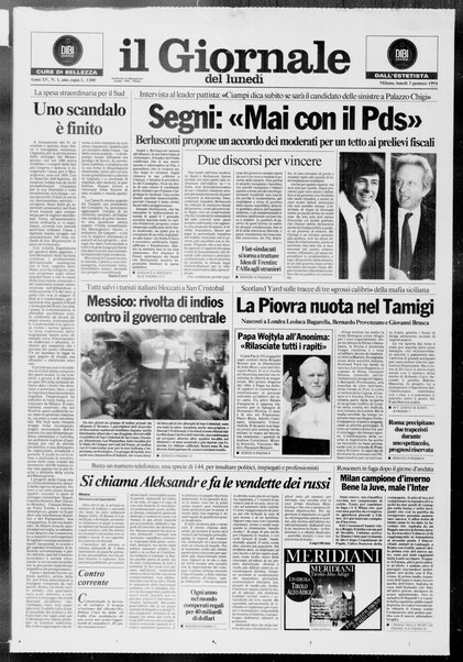 Il giornale del lunedi